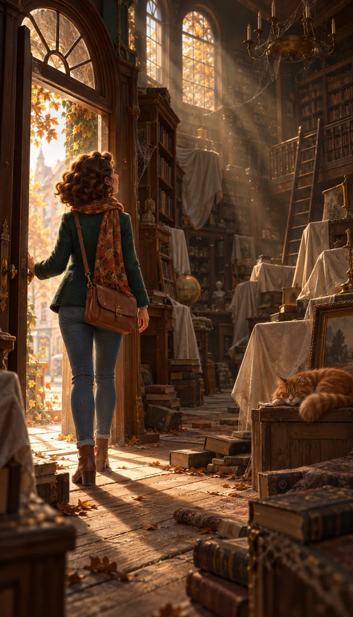 The dusty interior of the bookshop
