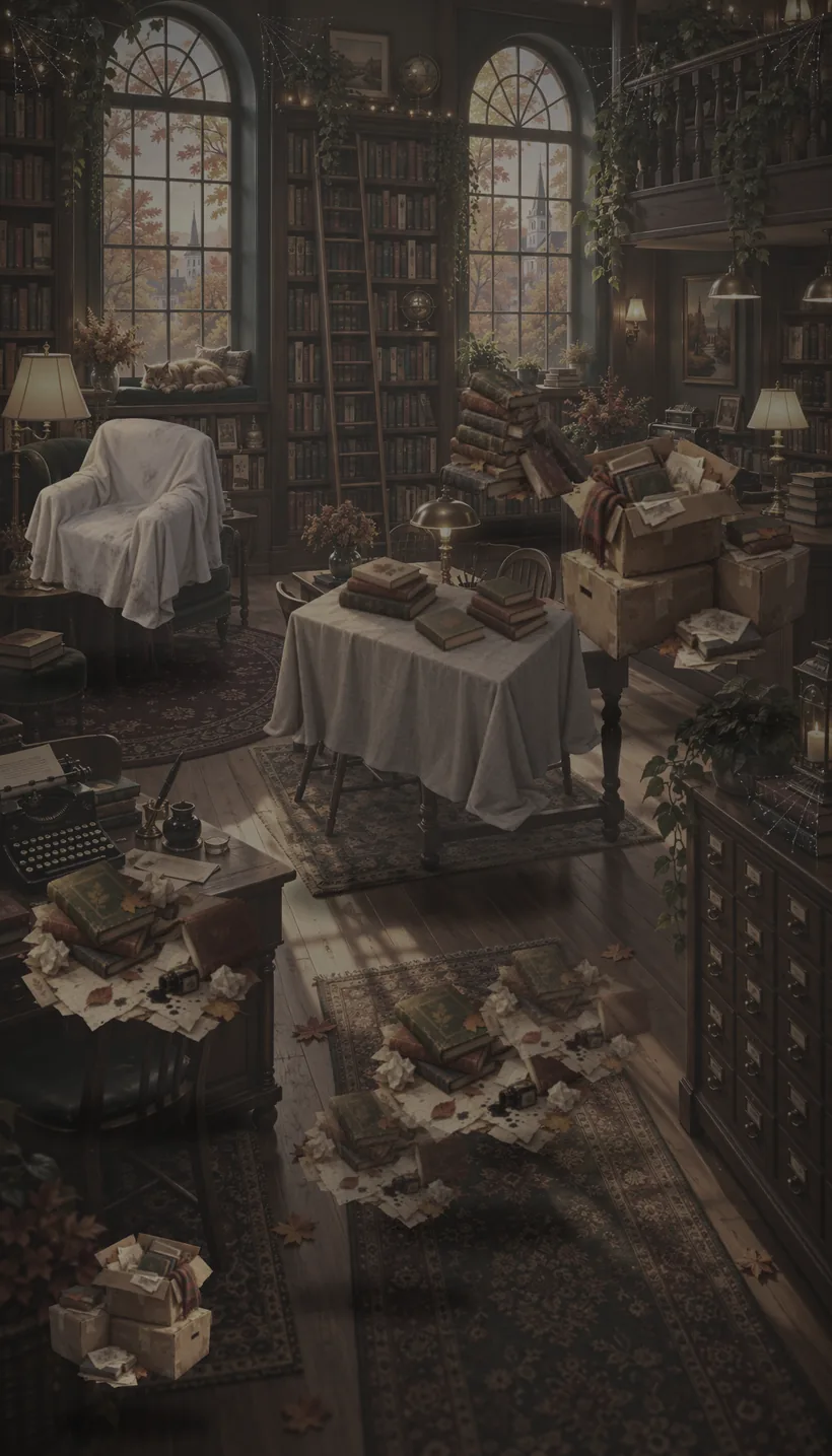 The dusty bookshop before restoration